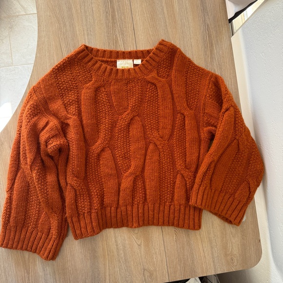 Maeve Wide Neck Oversized Cable Knit Sweater XS - Picture 4 of 13